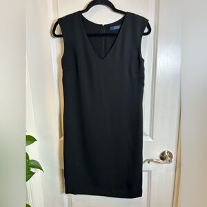Ralph Lauren Black V-Neck Sleeveless Sheath Dress